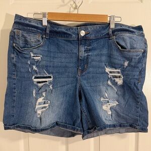Distressed Denim Shorts